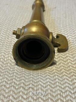 Antique Brass Fire Hose Water Nozzle 11 1/2Firefighting