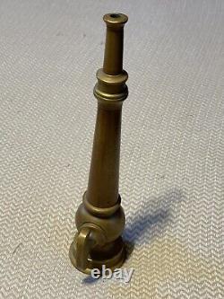 Antique Brass Fire Hose Water Nozzle 11 1/2Firefighting