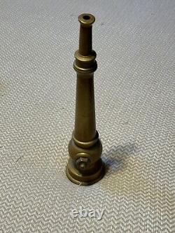 Antique Brass Fire Hose Water Nozzle 11 1/2Firefighting