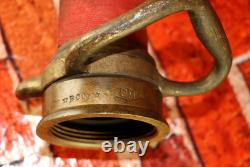 Antique Brass Playpipe Underwriter BCCo FM 3/41 Fire Hose Nozzle Firefighter