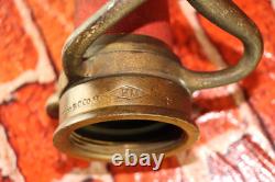 Antique Brass Playpipe Underwriter BCCo FM 3/41 Fire Hose Nozzle Firefighter