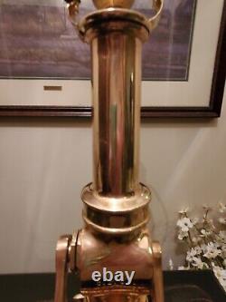 Antique Brass Rare Woodhouse Fire Nozzle Lamp 29 in. HTF Super Nice
