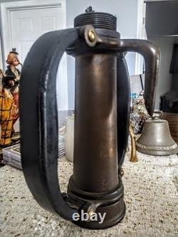 Antique Brass heavy Fire NOZZLE Base DOUBLE HANDLES & HOOK