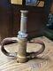 Antique Brass With Leather Handle Fire Hose Nozzle 1930s See All Details