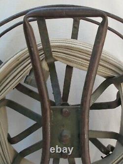 Antique Cast Iron Fire Reel and Hose