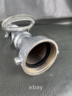 Antique Chrome Elkhart 2 1/2 In. Fire Nozzle With Lerer Shut Off, 1917, 13H