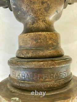 Antique Colt Solid Brass Fire Hose Nozzle 11 tall Elkart Brass Co