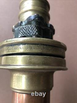 Antique Copper Brass E. Bergstrom &Co. Fire nozzle Stockholm Sweden RARE