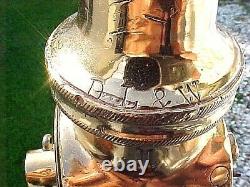 Antique D L & W solid brass fire hose nozzle Larkin Mfg. Co. Dayton Ohio