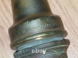 Antique Dual Handle Brass Wrapped Donahue N. Y. 30 Long Fire Nozzle & Tip