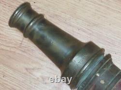 Antique Dual Handle Brass Wrapped Donahue N. Y. 30 Long Fire Nozzle & Tip