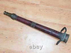 Antique Dual Handle Brass Wrapped Donahue N. Y. 30 Long Fire Nozzle & Tip