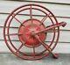 Antique Early 1900's Wirt & Knox Fire Hose Reel W&k Co Embossed Red Industrial