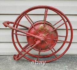 Antique Early 1900's Wirt & Knox Fire Hose Reel W&K CO Embossed Red Industrial