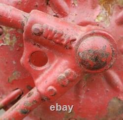 Antique Early 1900's Wirt & Knox Fire Hose Reel W&K CO Embossed Red Industrial