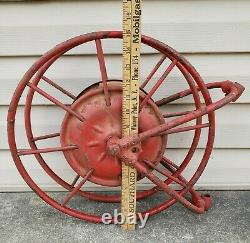 Antique Early 1900's Wirt & Knox Fire Hose Reel W&K CO Embossed Red Industrial