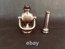 Antique Elkhart Brass (2 Heads) 1 In. Nickel Fire Nozzle / 1917