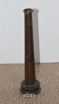 Antique Elkhart Brass Co. Firemen Industrial Bronze Firehose Nozzle