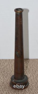 Antique Elkhart Brass Co. Firemen Industrial Bronze Firehose Nozzle