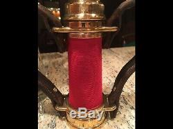 Antique Elkhart Brass Mfg. Co. 21/2 In. Leather Handle Brass Fire Nozzle