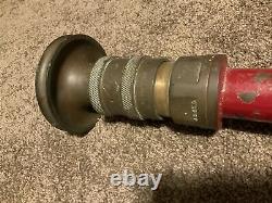 Antique FIREX Red Fire Hose Metal Spray Nozzle 20 1/2 Inches Long Engine Truck
