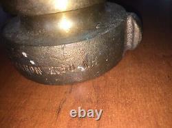 Antique Fire Cellar Nozzle Solid Brass AKRON 2.50 NH vintage firehose
