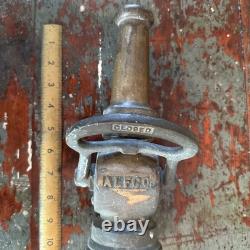 Antique Fire Hose Nozzle ALFCO American LaFrance Fire Engine Co Brass Vintage