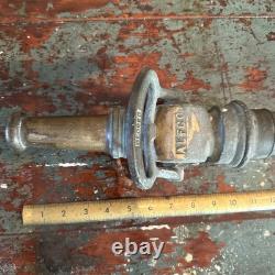Antique Fire Hose Nozzle ALFCO American LaFrance Fire Engine Co Brass Vintage