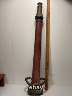 Antique Fire Hose Nozzle, Dual Handles, Brass 30