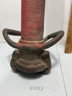 Antique Fire Hose Nozzle, Dual Handles, Brass 30