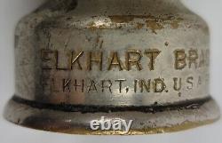 Antique Fire Hose Nozzle Elkhart Brass MFG Company Embossed Elk Heart c1917