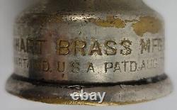 Antique Fire Hose Nozzle Elkhart Brass MFG Company Embossed Elk Heart c1917