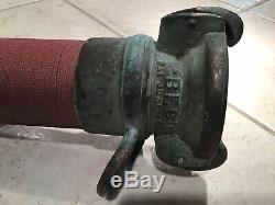 Antique Fire Hose Nozzle With Shut-off Lever