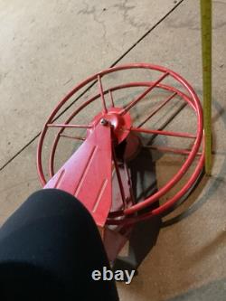 Antique Fire Hose Reel RED 18 Diameter Rustic Great Patina