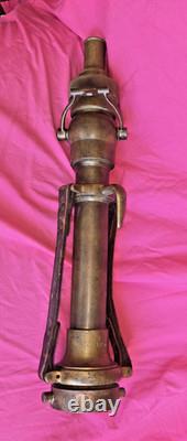 Antique Fire Nozzle- Brass Leather Fire Fighting Fire Truck