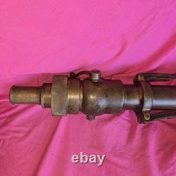 Antique Fire Nozzle- Brass Leather Fire Fighting Fire Truck