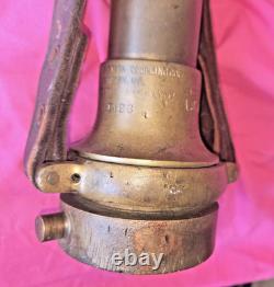 Antique Fire Nozzle- Brass Leather Fire Fighting Fire Truck