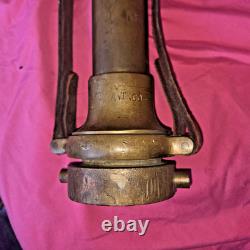 Antique Fire Nozzle- Brass Leather Fire Fighting Fire Truck