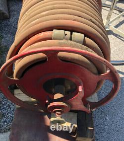 Antique Fire Truck Reel And Hose