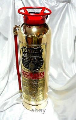 Antique Foamite Crusader All Brass Fire Extinguisher, Unsurpassed Restoration