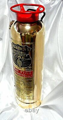 Antique Foamite Crusader All Brass Fire Extinguisher, Unsurpassed Restoration