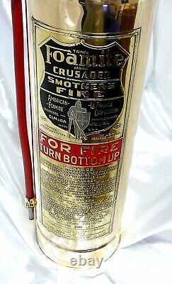 Antique Foamite Crusader All Brass Fire Extinguisher, Unsurpassed Restoration