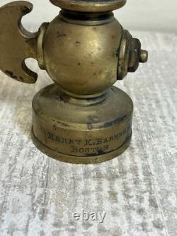Antique Henry K Barnes Boston Brass Fire Hose Nozzle 16. With Shut Off Mint