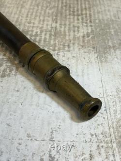 Antique Henry K Barnes Boston Brass Fire Hose Nozzle 16. With Shut Off Mint
