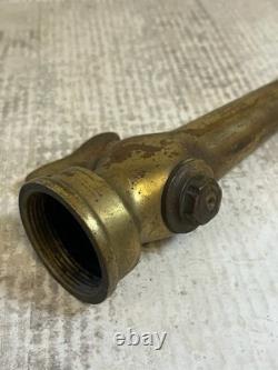 Antique Henry K Barnes Boston Brass Fire Hose Nozzle 16. With Shut Off Mint