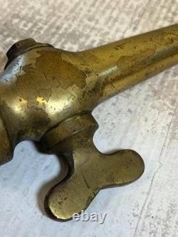 Antique Henry K Barnes Boston Brass Fire Hose Nozzle 16. With Shut Off Mint