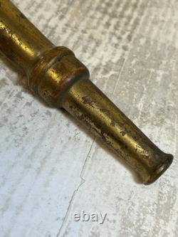 Antique Henry K Barnes Boston Brass Fire Hose Nozzle 16. With Shut Off Mint
