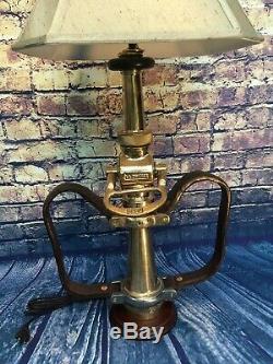 Antique Hyflo 1919 American LaFrance Fire Nozzle Custom Lamp And Shade