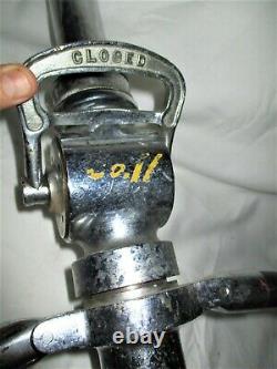 Antique Industrial Chrome Cast Iron Steampunk Fireman Hose Nozzle Art Fire Lamp