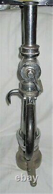 Antique Industrial Chrome Cast Iron Steampunk Fireman Hose Nozzle Art Fire Lamp